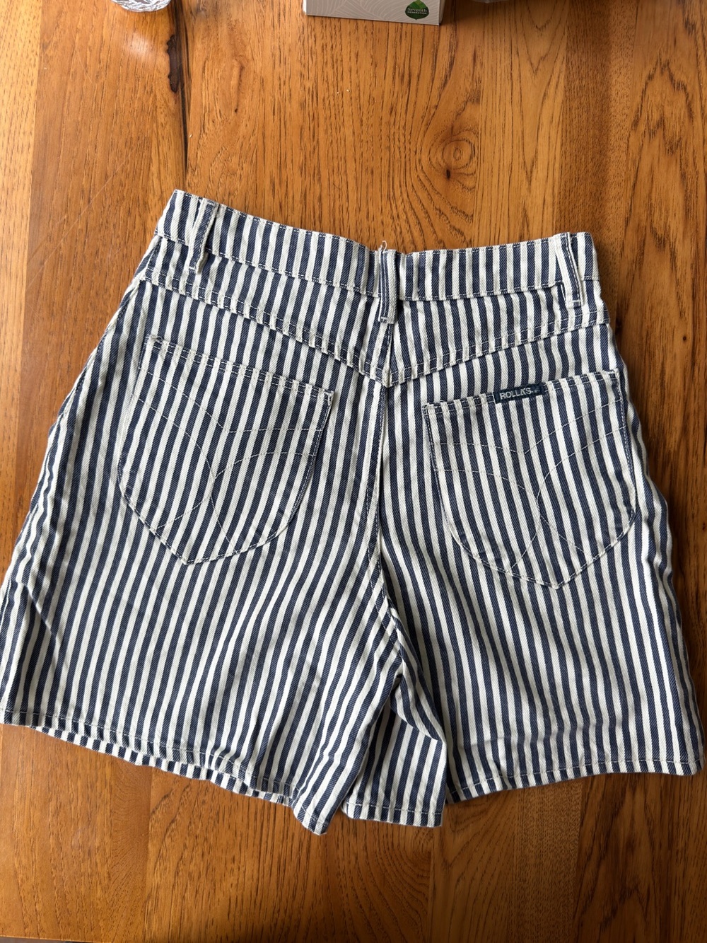 ROLLA'S Navy & White Stripe High-Waist Shorts